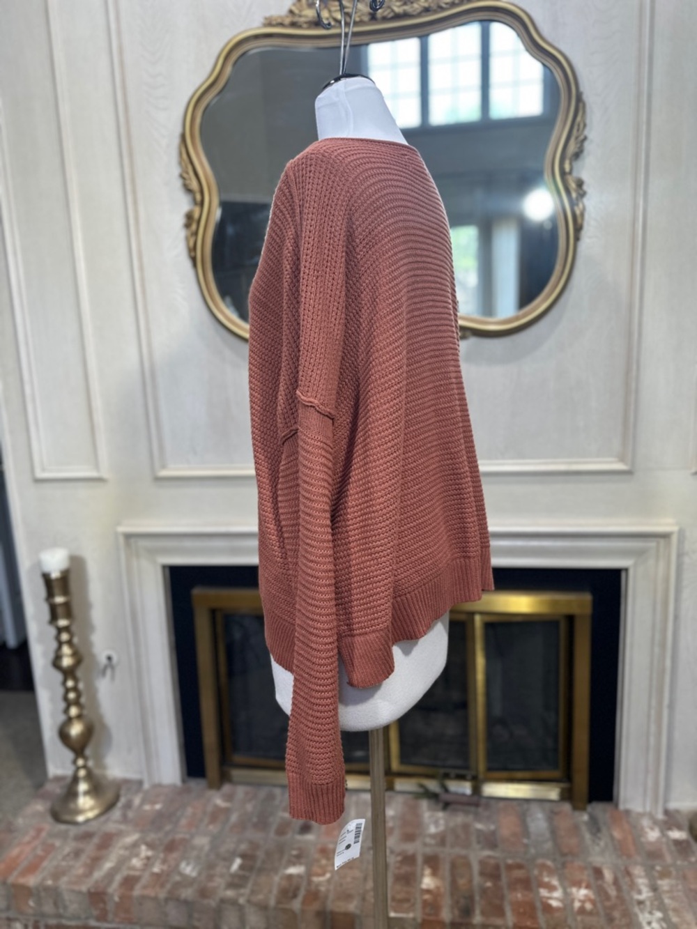Lucky Brand Sweater Size XL NWT Terracotta Boho Gorpcore - Picture 3 of 10